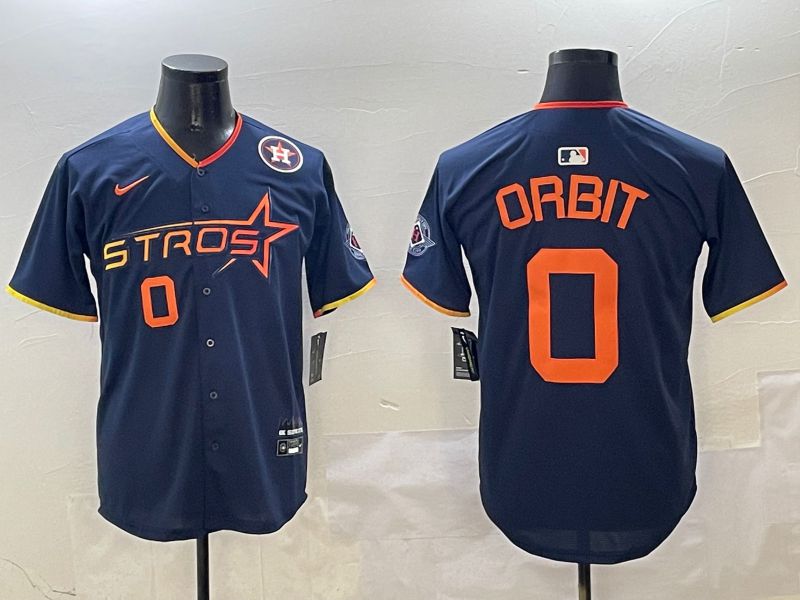 Men Houston Astros #0 Orbit Drak Blue Three generations Joint Name 2025 Nike MLB Jersey style 4